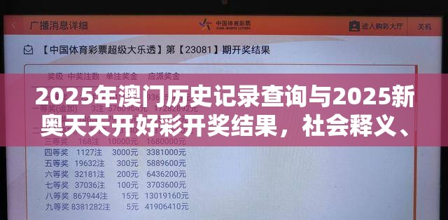 2025年澳门历史记录查询与2025新奥天天开好彩开奖结果，社会释义、解释与落实-留心欺诈性广告