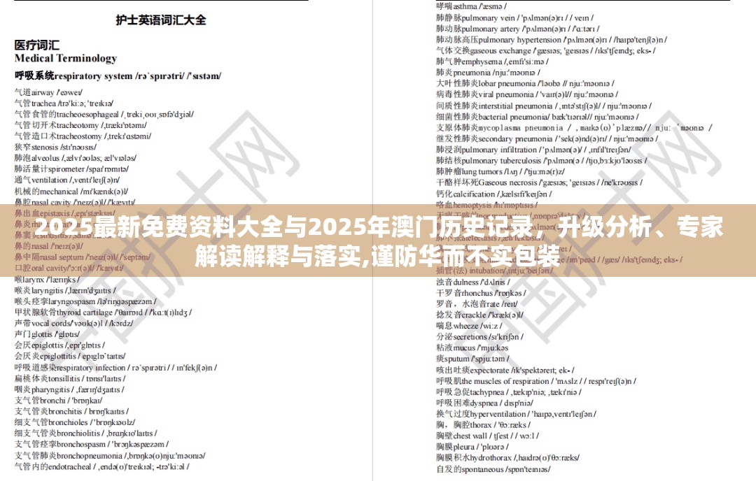 2025最新免费资料大全与2025年澳门历史记录，升级分析、专家解读解释与落实,谨防华而不实包装