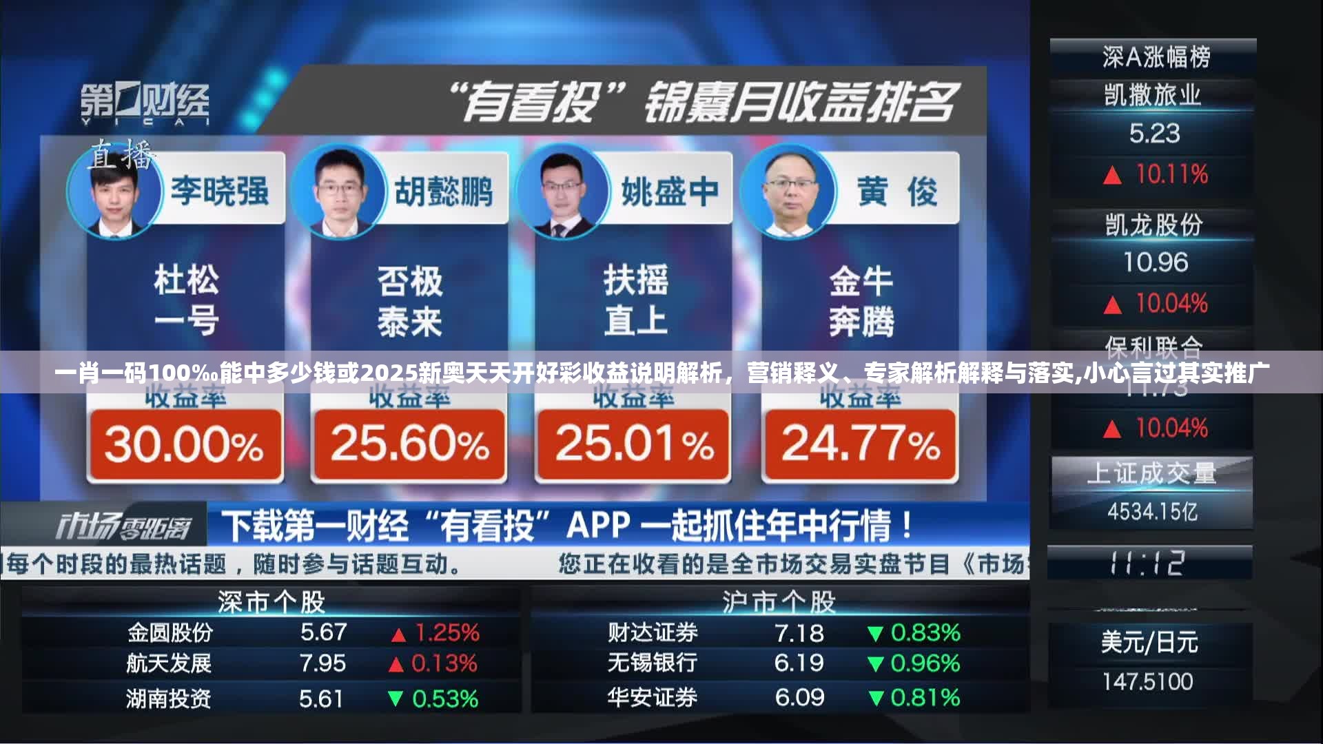 一肖一码100‰能中多少钱或2025新奥天天开好彩收益说明解析，营销释义、专家解析解释与落实,小心言过其实推广