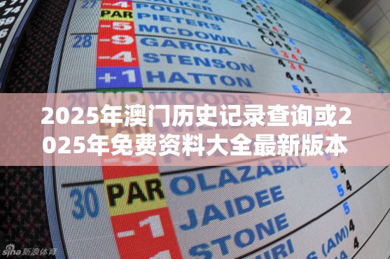 2025年澳门历史记录查询或2025年免费资料大全最新版本，实用剖析、专家解读解释与落实?