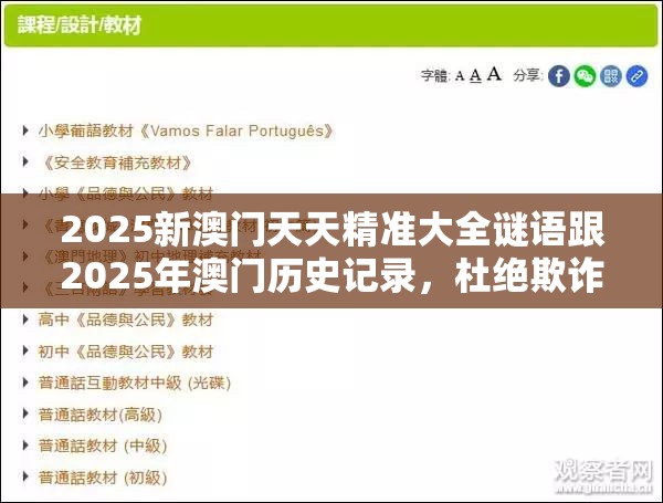 2025新澳门天天精准大全谜语跟2025年澳门历史记录，杜绝欺诈的巧言辞-数字释义、专家解析解释与落实